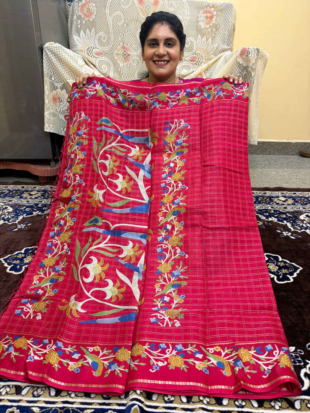 Mangalgiri Mix Cotton Saree with blouse (KCFCS03) (Copy)