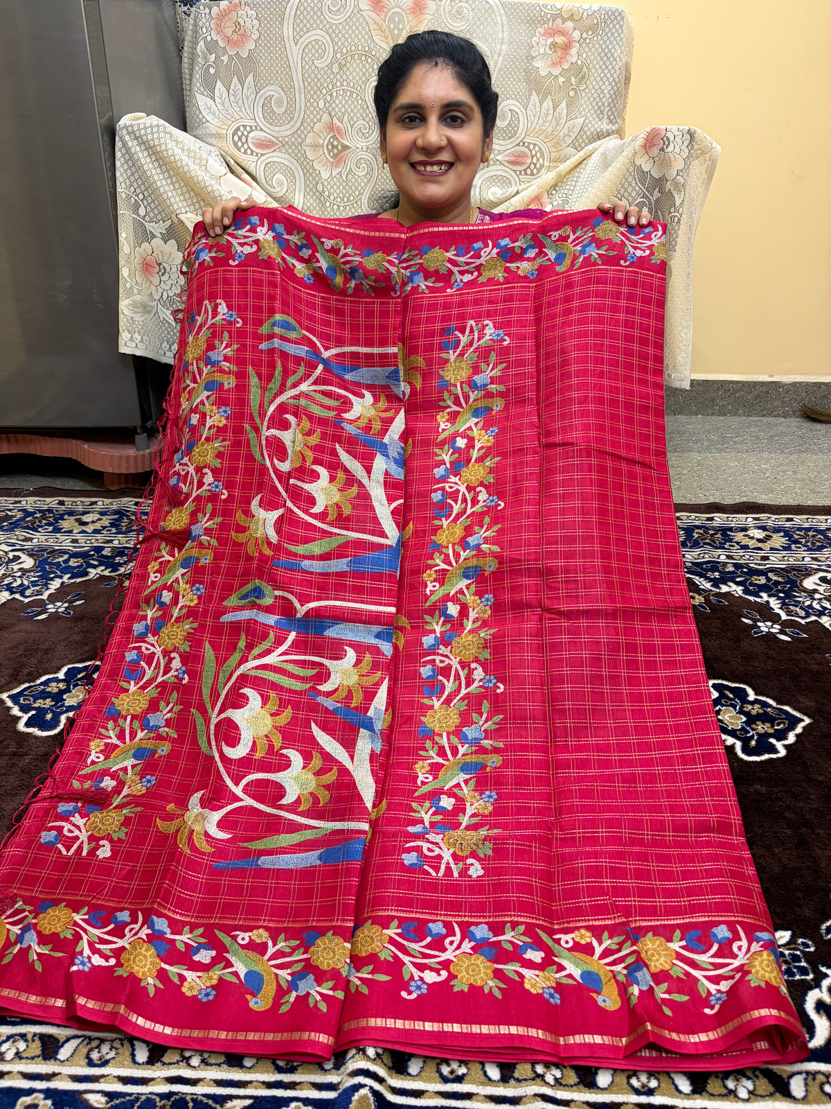 Mangalgiri Mix Cotton Saree with blouse (KCFCS03) (Copy)