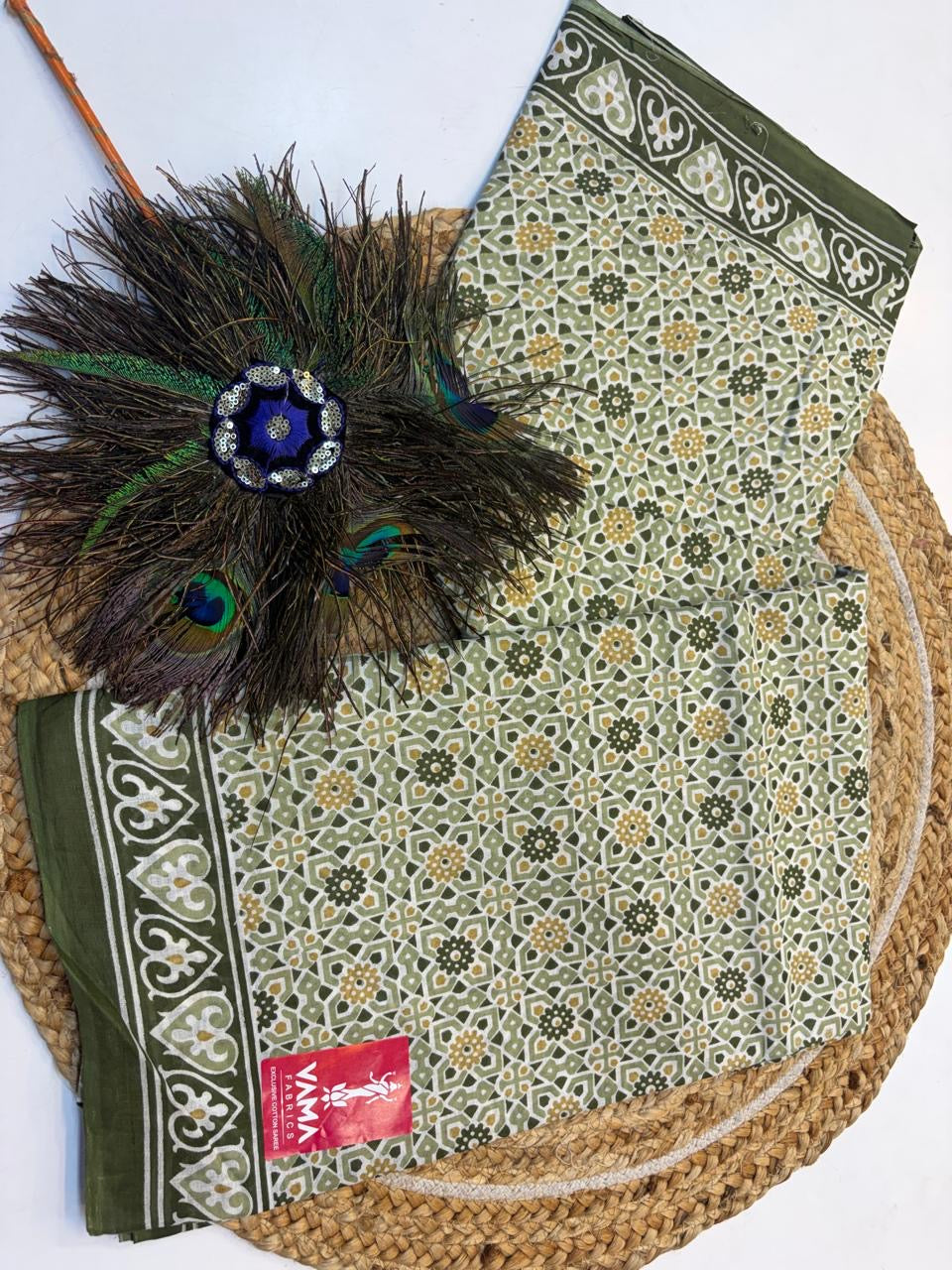 Bagru Cotton Saree with 1M Separate Blouse.(KCBCS005)