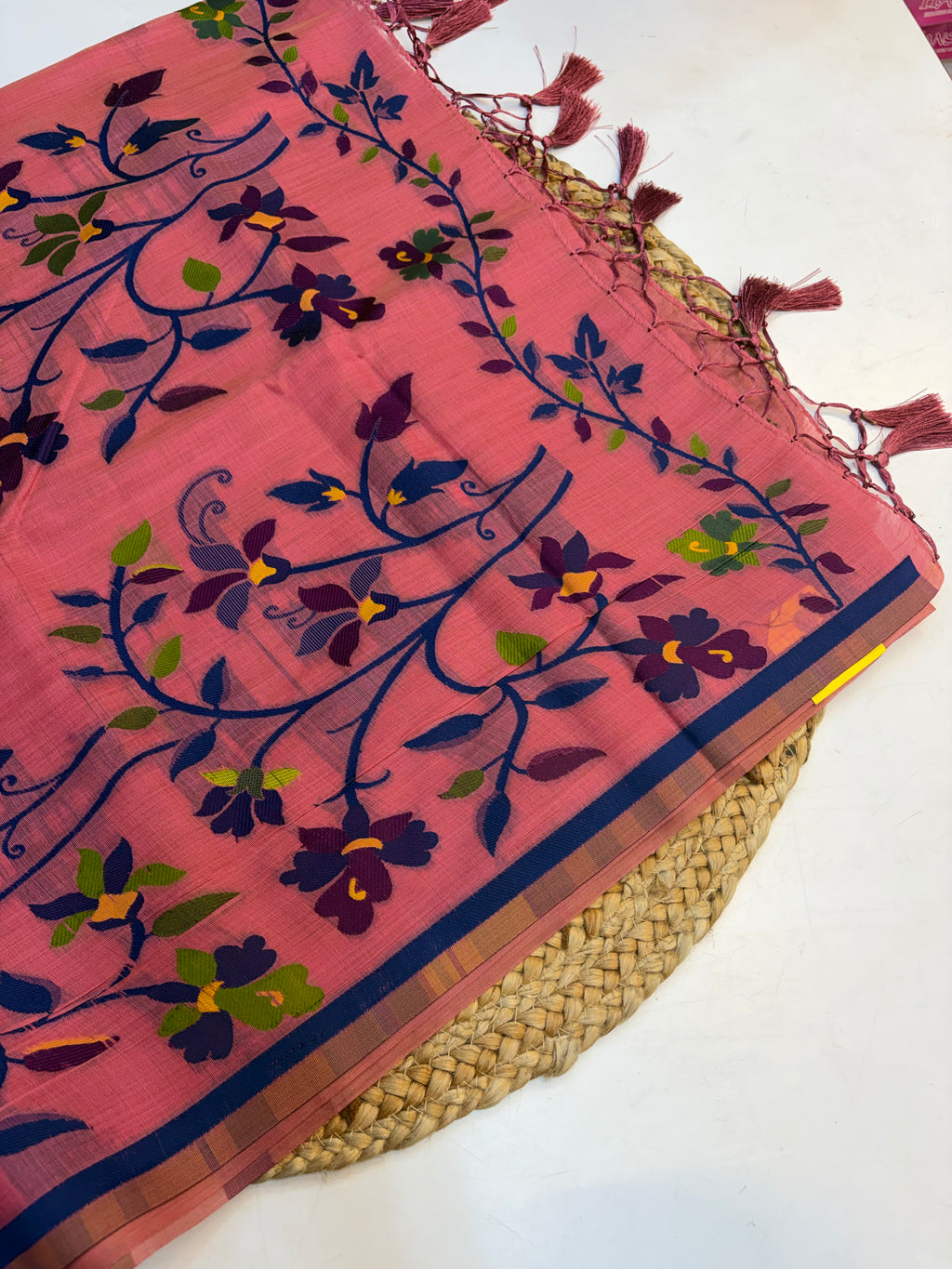Linen Blended Cotton Saree with Blouse(KCLBC002)