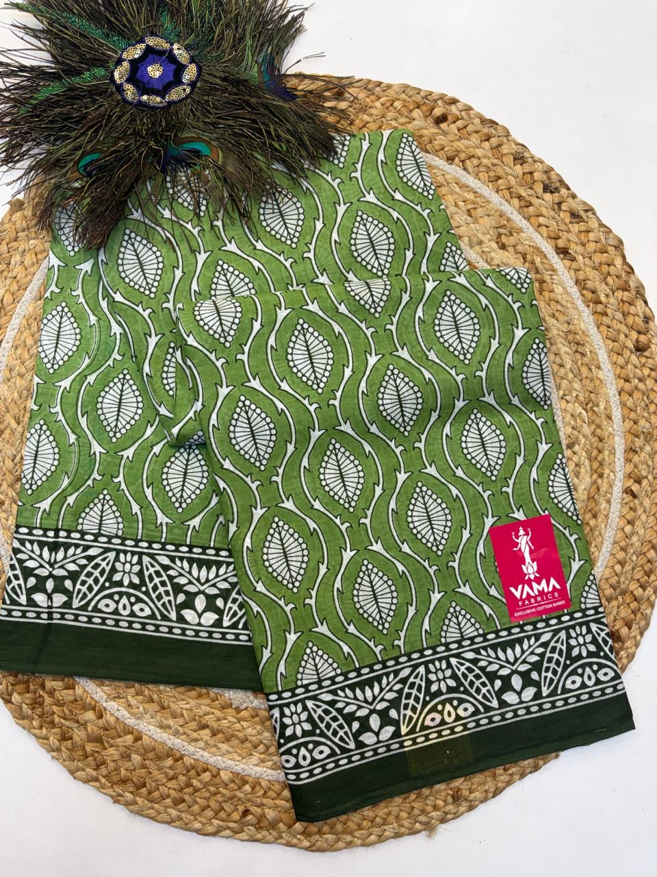 Bagru Cotton Saree with 1M Separate Blouse.(KCBCS0027)