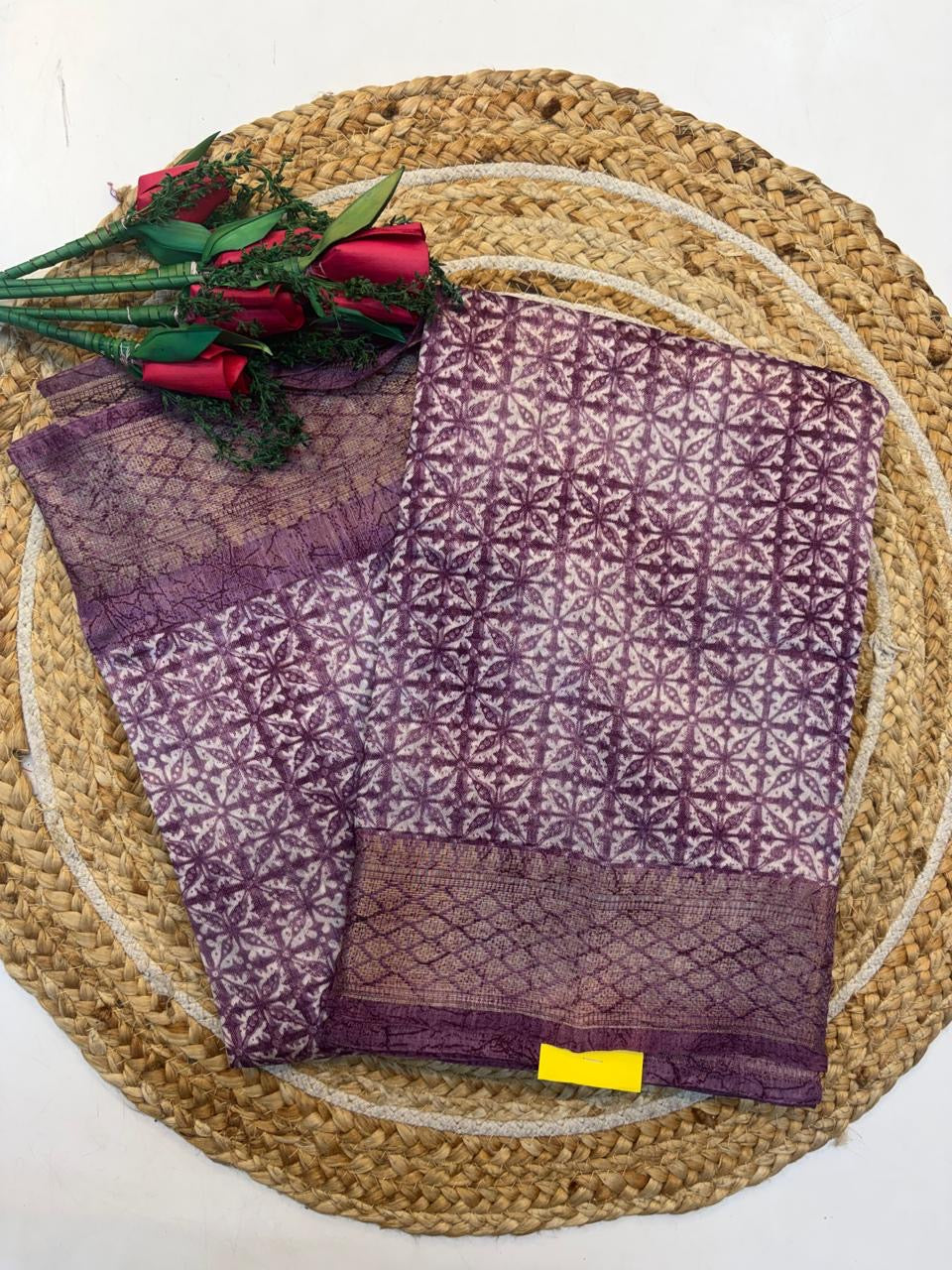 Fancy Cotton Blend Saree With Blouse, Fabulous Look and Budget-friendly pricing.(KCJC42)