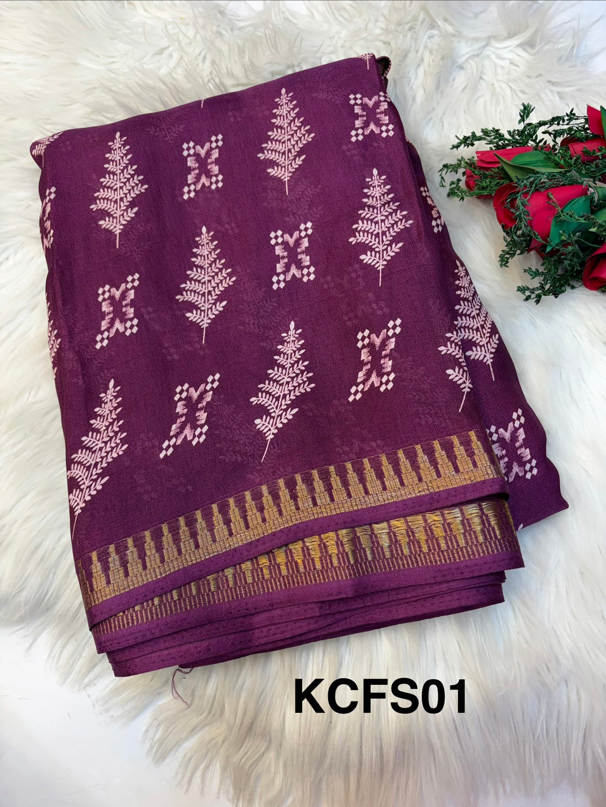 Jarjet sarees with Blouse-(KCFS01)
