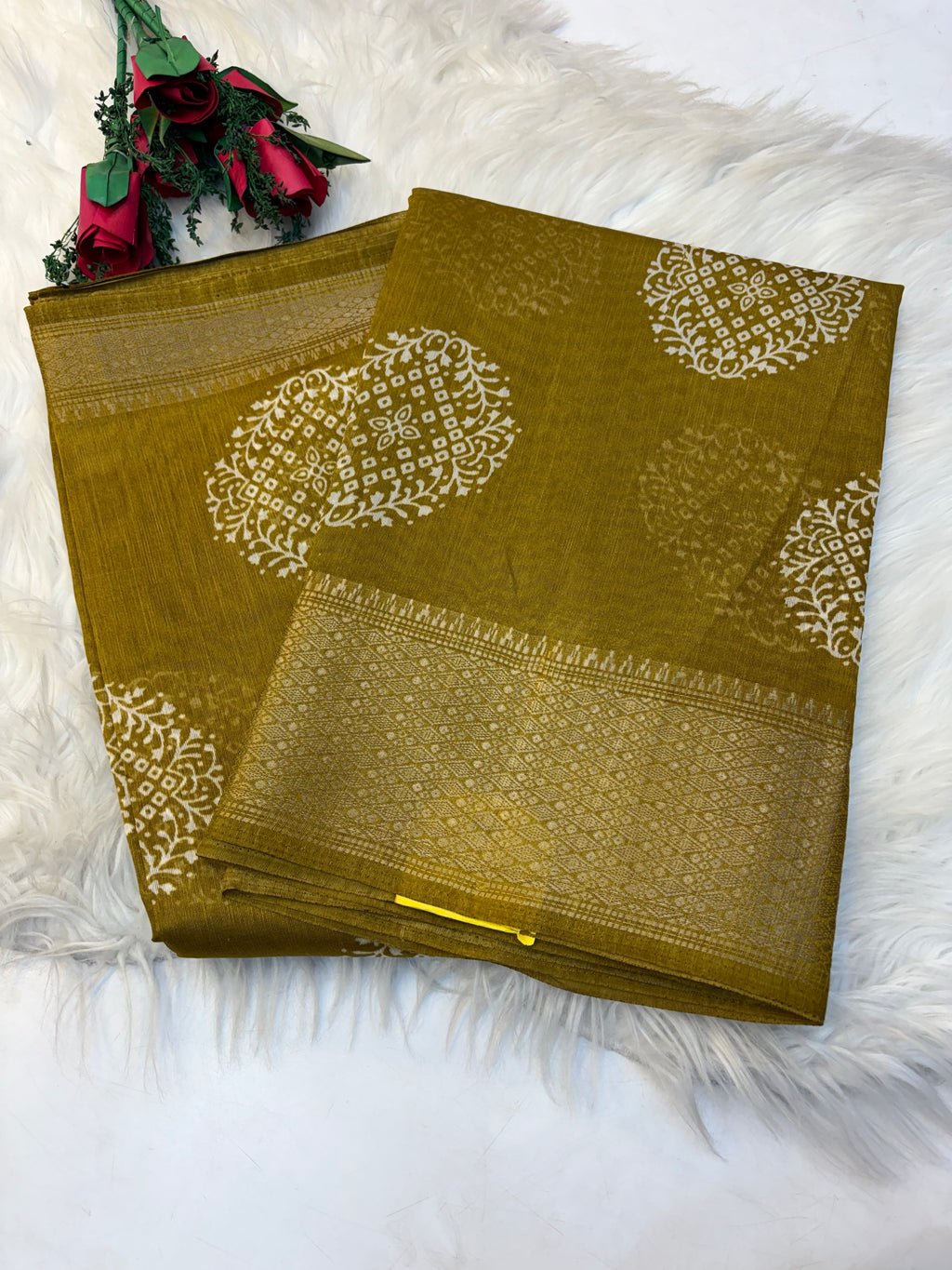 Fancy cotton blend saree with blouse and budget-friendly pricing (KCJC34)
