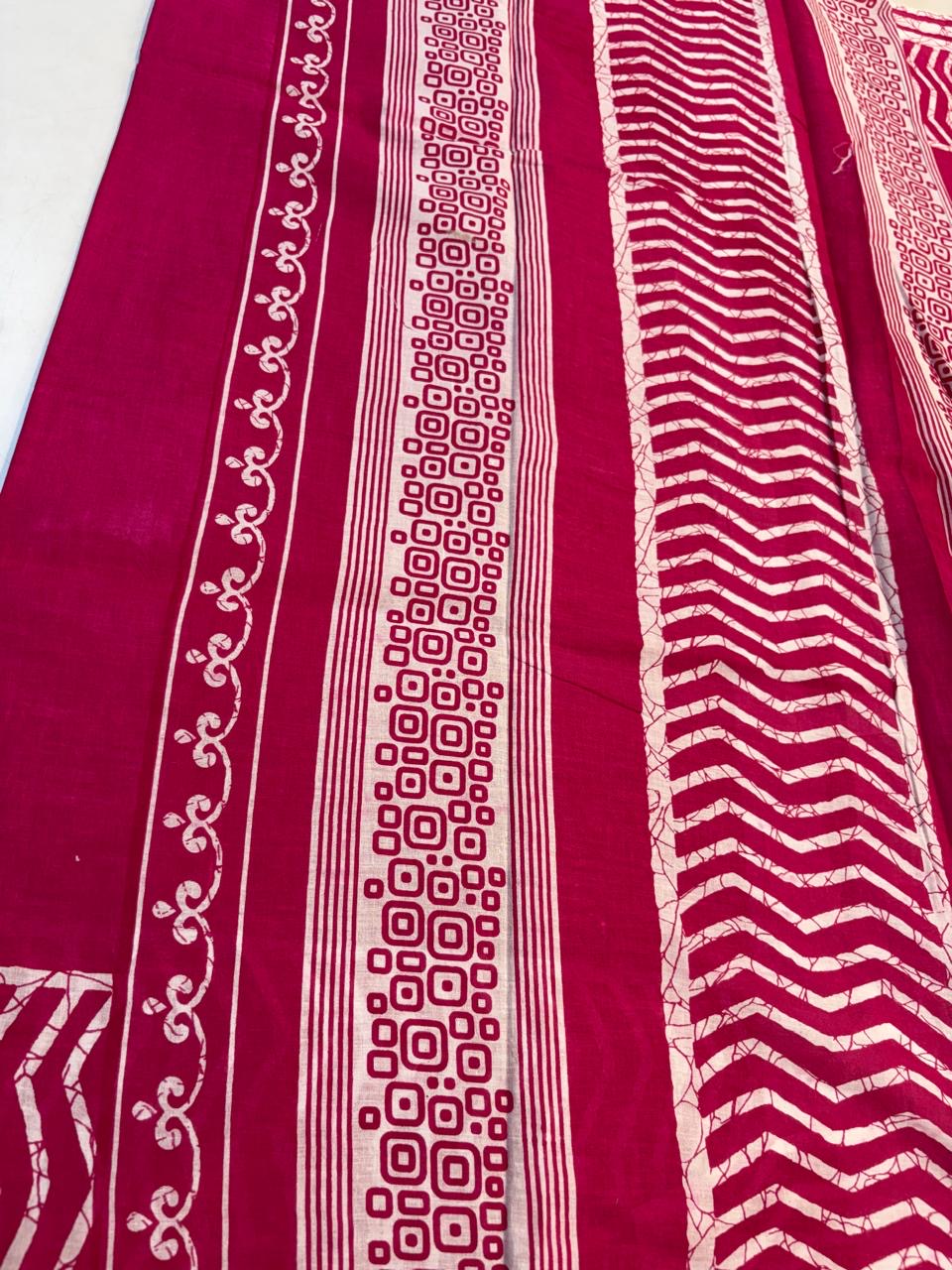 Bagru Cotton Saree with 1M Separate Blouse.(KCBCS0026)