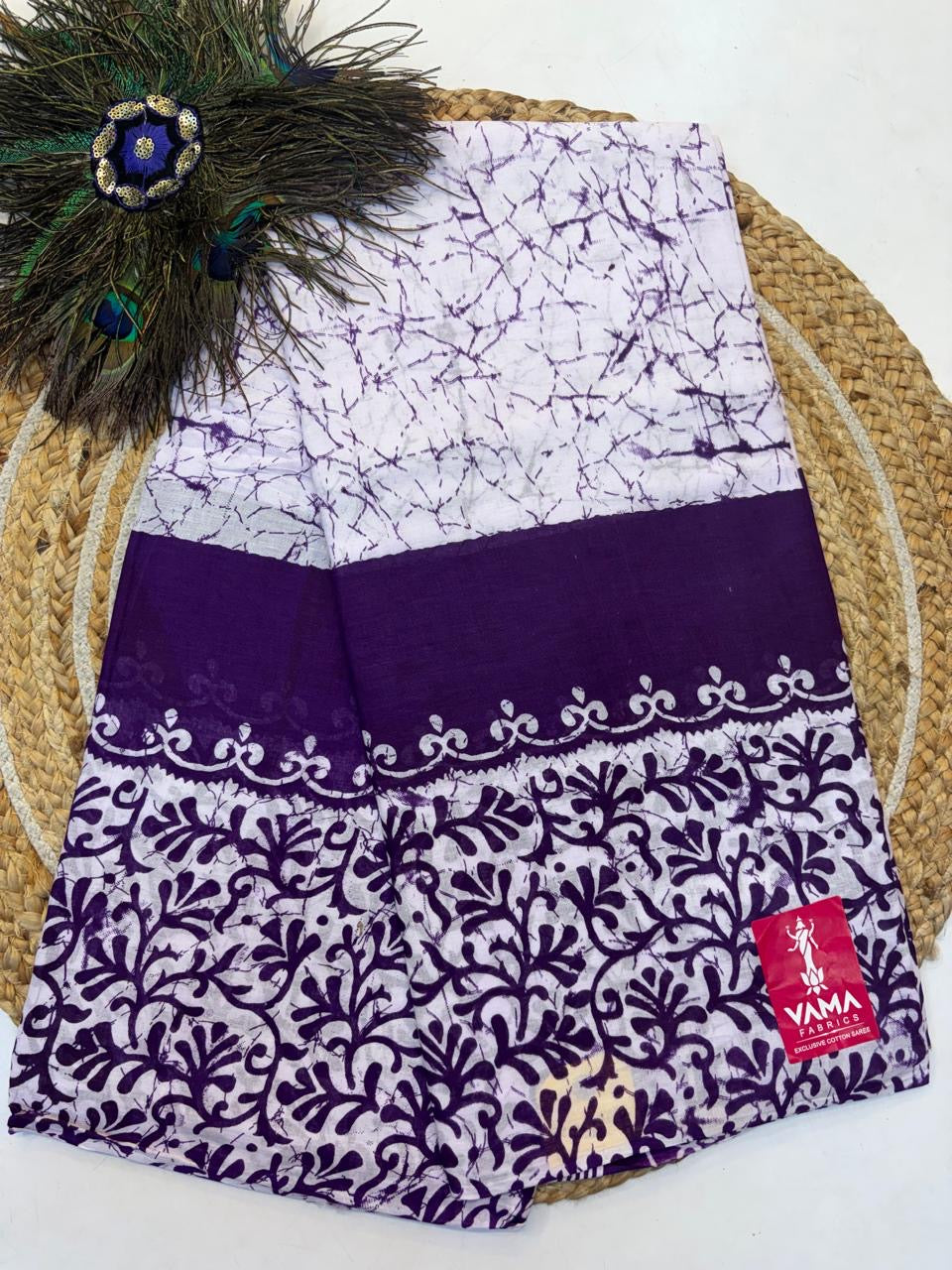 Bagru Cotton Saree with 1M Separate Blouse.(KCBCS0013)