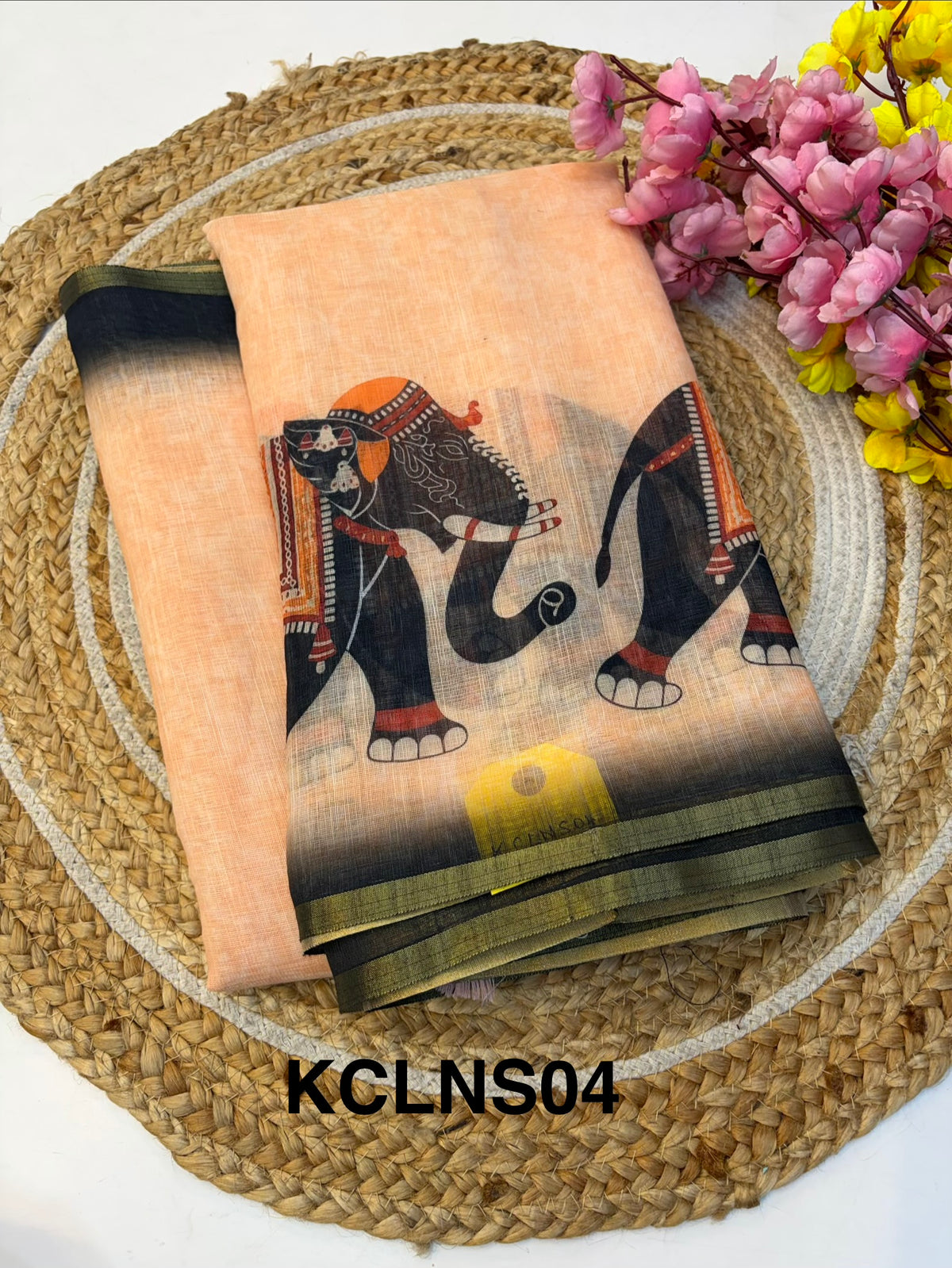 Linen Cotton Saree(KCLNS04)