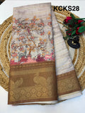 Kalamkari Silk Saree with Blouse and Extravagant Look (KCKS28)