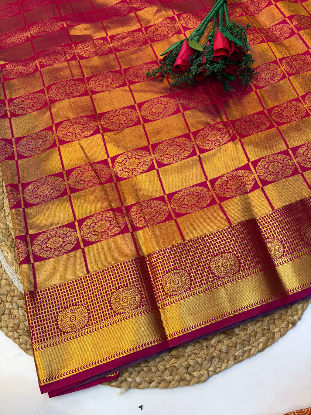 Silk Saree Pattu Blue With Purple Border -(KCSSP003)
