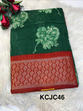 Fancy cotton blend saree with blouse and budget-friendly pricing (KCJC46)