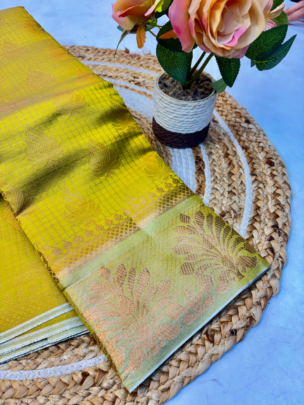 Fancy Tissue Border Silk Saree for Premium Look (KCBF39)
