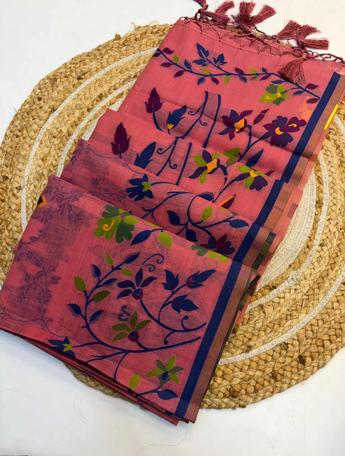 Linen Blended Cotton Saree with Blouse(KCLBC002)