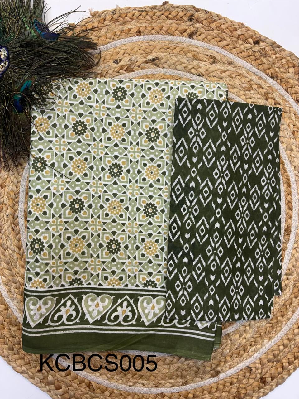 Bagru Cotton Saree with 1M Separate Blouse.(KCBCS005)