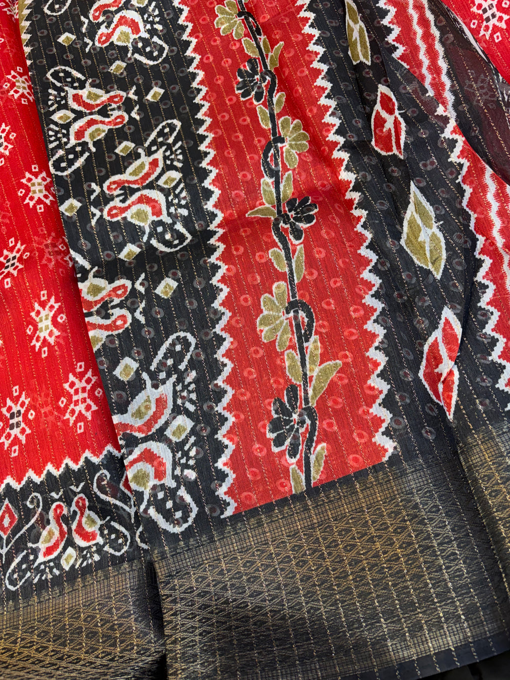Fancy cotton blend saree with blouse and budget-friendly pricing (KCJC45)