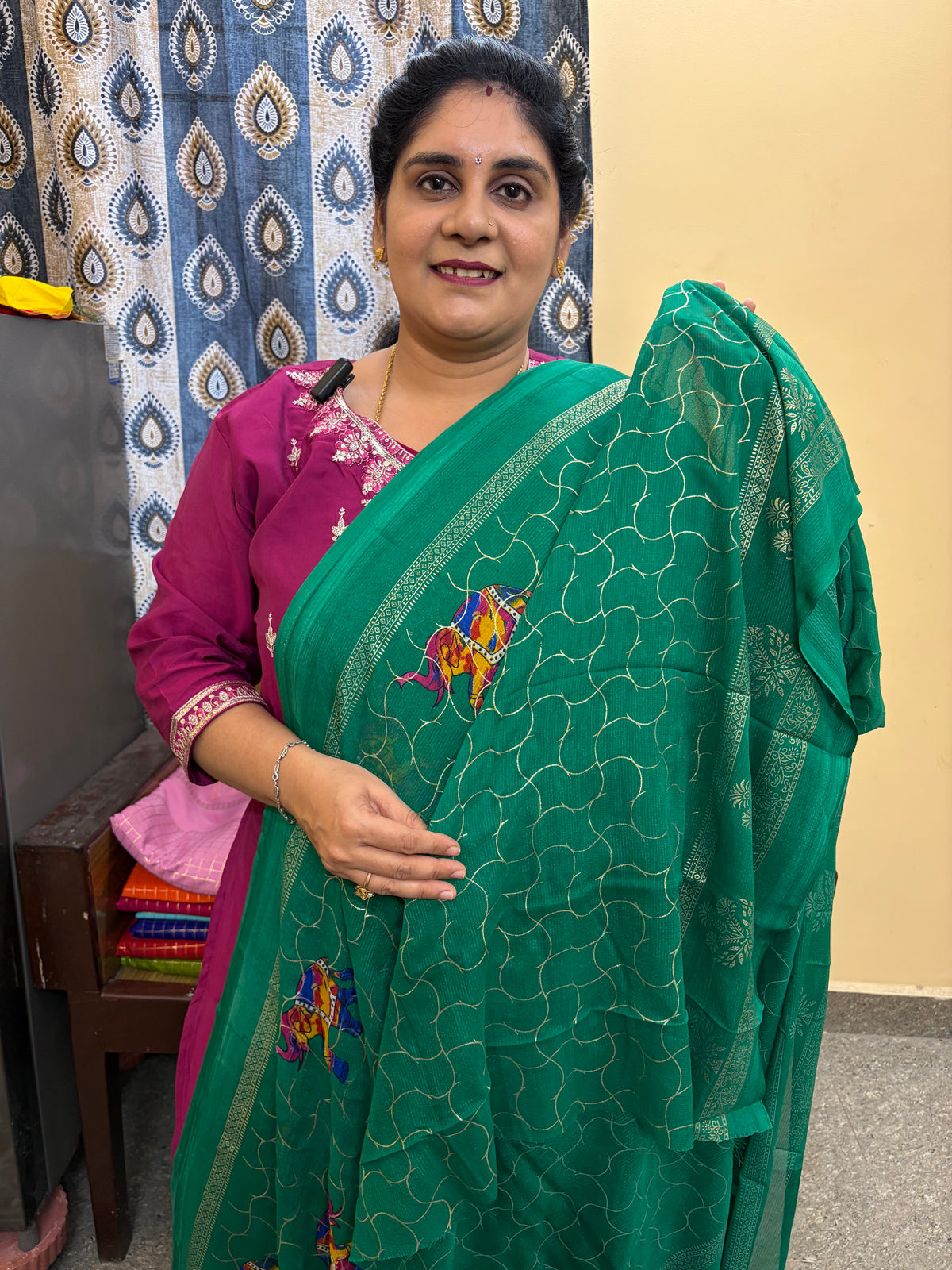 Budget-friendly Foil Print Saree(KCFS10)