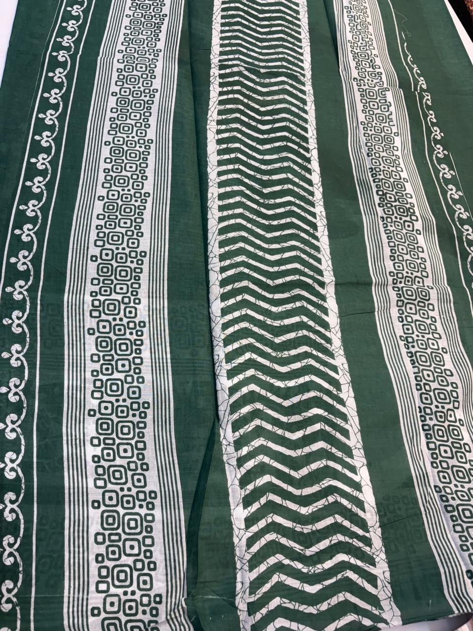 Bagru Cotton Saree with 1M Separate Blouse.(KCBCS0035)