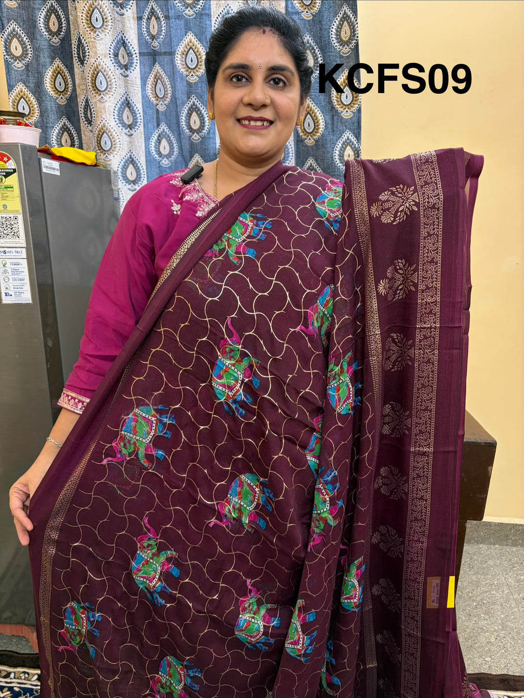Budget-friendly Foil Print Saree(KCFS09)
