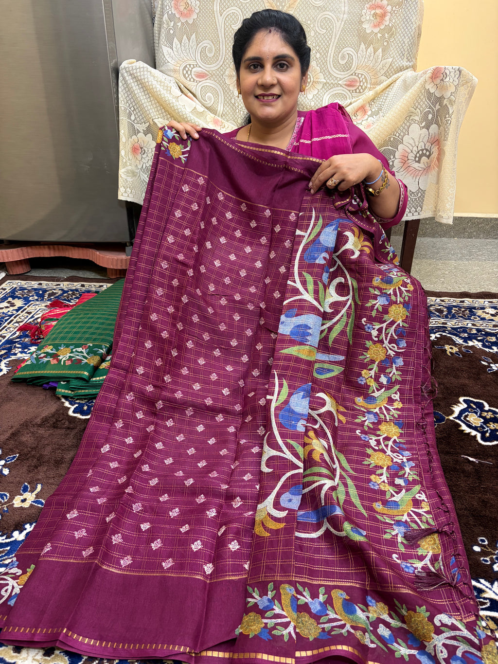 Mangalgiri Mix Cotton Saree with blouse (KCFCS05)