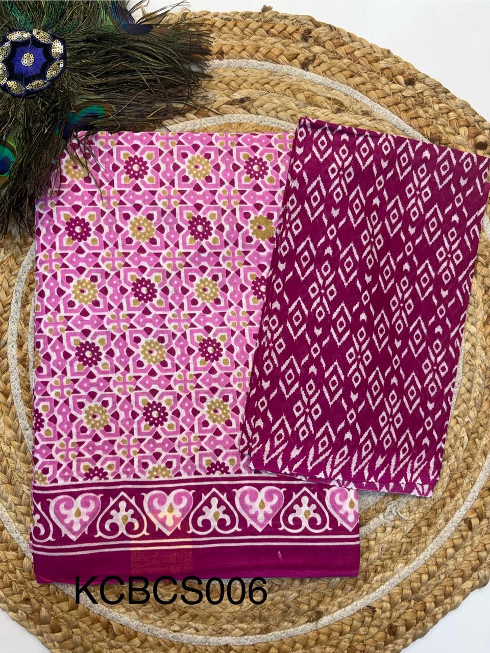 Bagru Cotton Saree with 1M Separate Blouse.(KCBCS006)