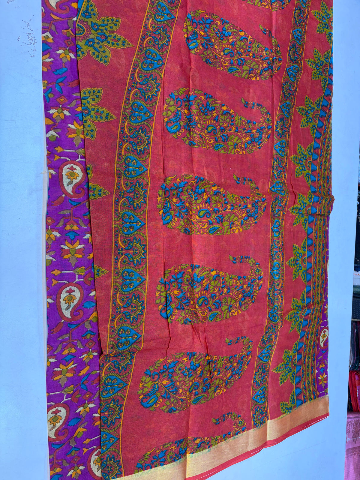 Karishma Cotton Saree with Blouse and Gorgeous look.(KCKC15)