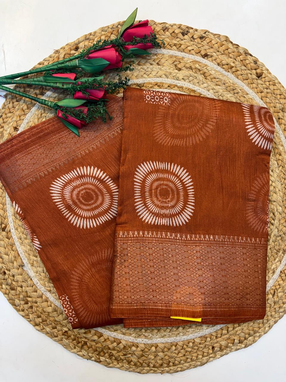 Fancy Cotton Blend Saree With Blouse, Fabulous Look and Budget-friendly pricing.(KCJC24)