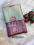 Checked Silk Saree Sky Blue with Rani pink contrast Border -KCSS001 (Copy)