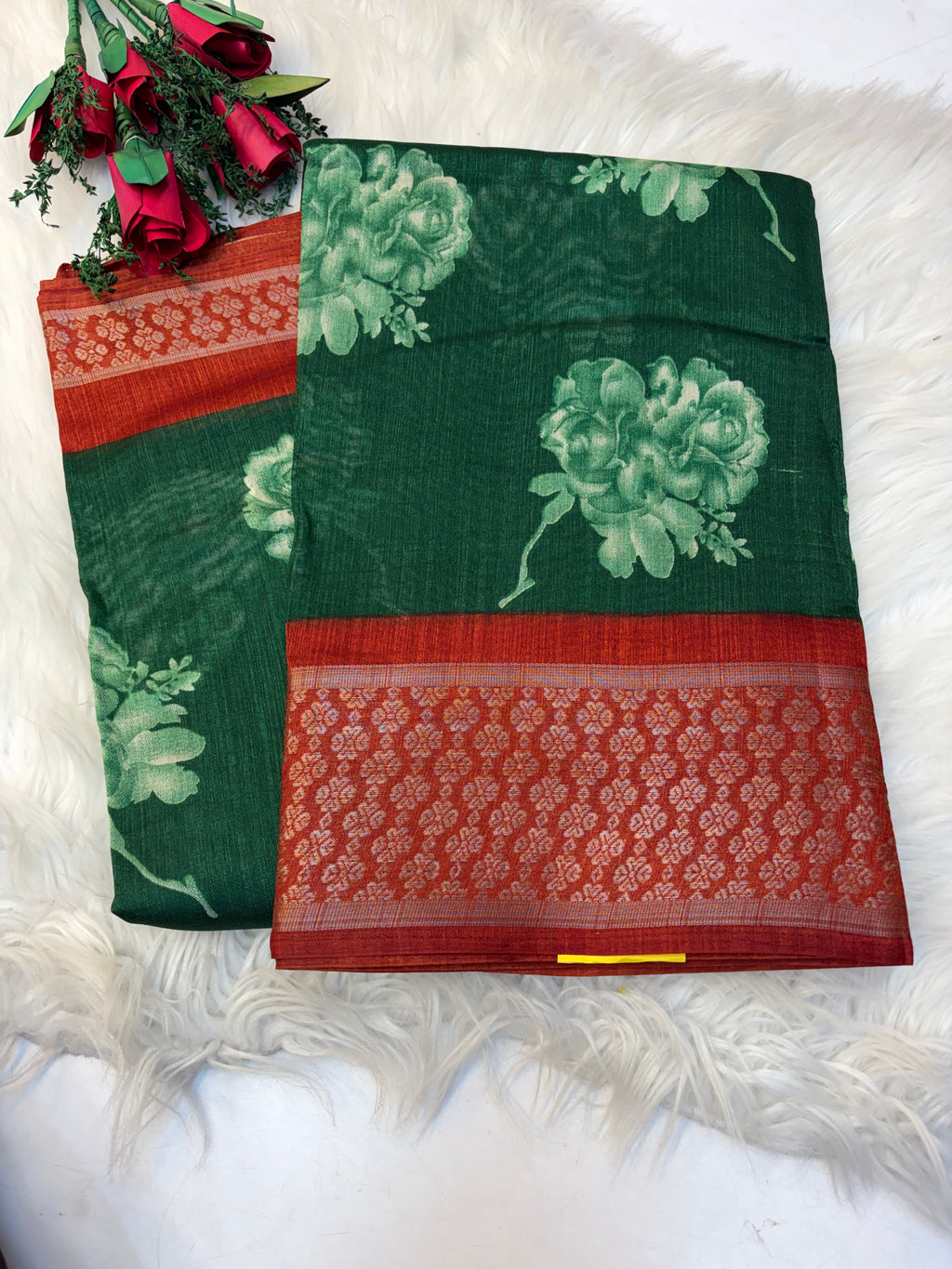 Fancy cotton blend saree with blouse and budget-friendly pricing (KCJC46)