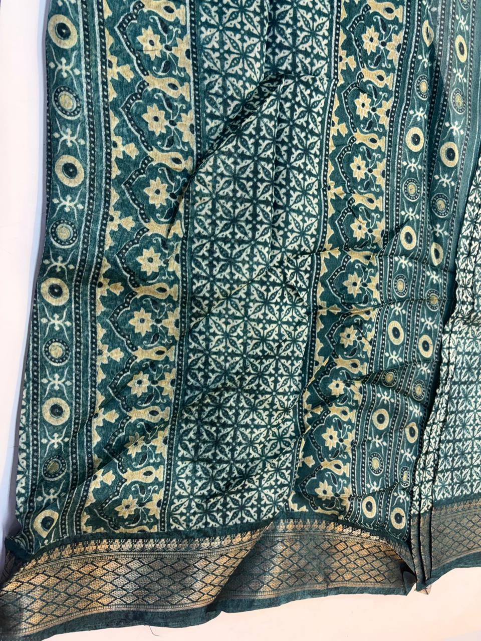 Fancy Cotton Blend Saree With Blouse, Fabulous Look and Budget-friendly pricing.(KCJC52)