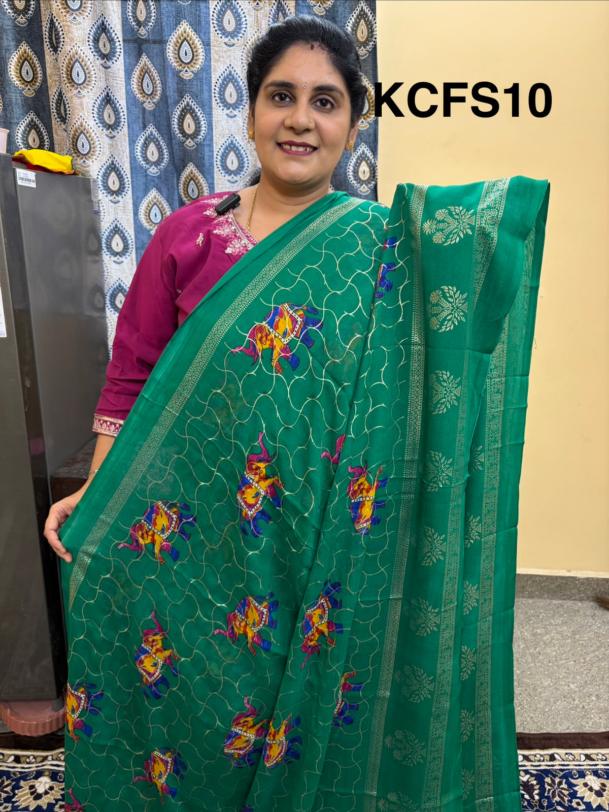 Budget-friendly Foil Print Saree(KCFS10)