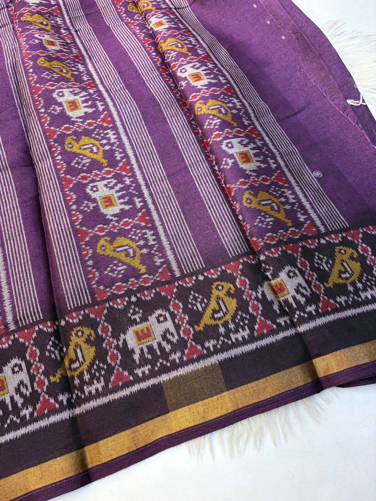 Black berry cotton saree with blouse (KCFB01)