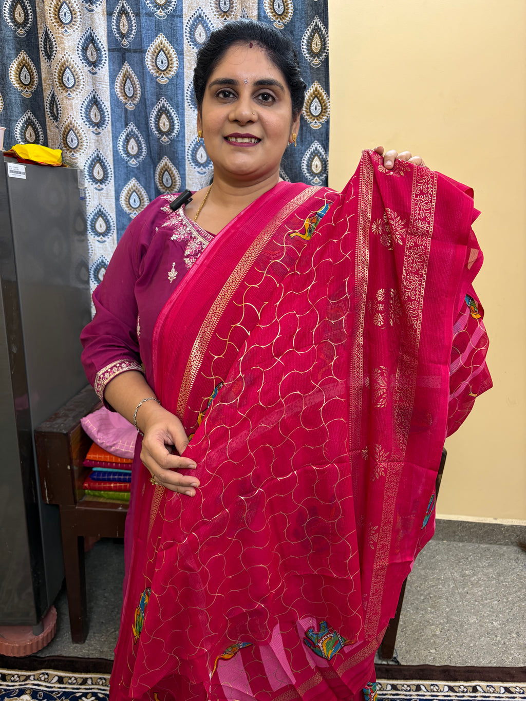 Budget-friendly Foil Print Saree(KCFS08)