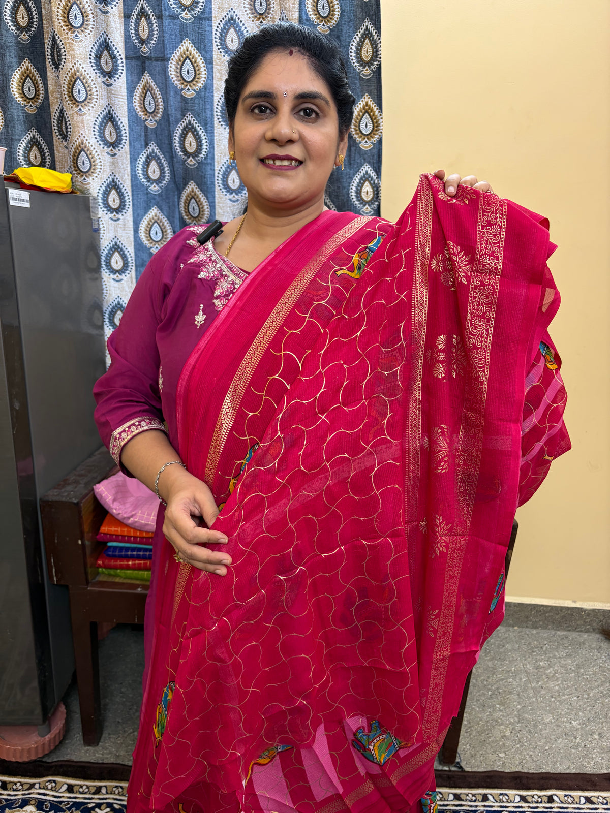 Budget-friendly Foil Print Saree(KCFS08)