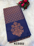 Banarasi Semi Silk Saree Navy Blue -(KCSS52)