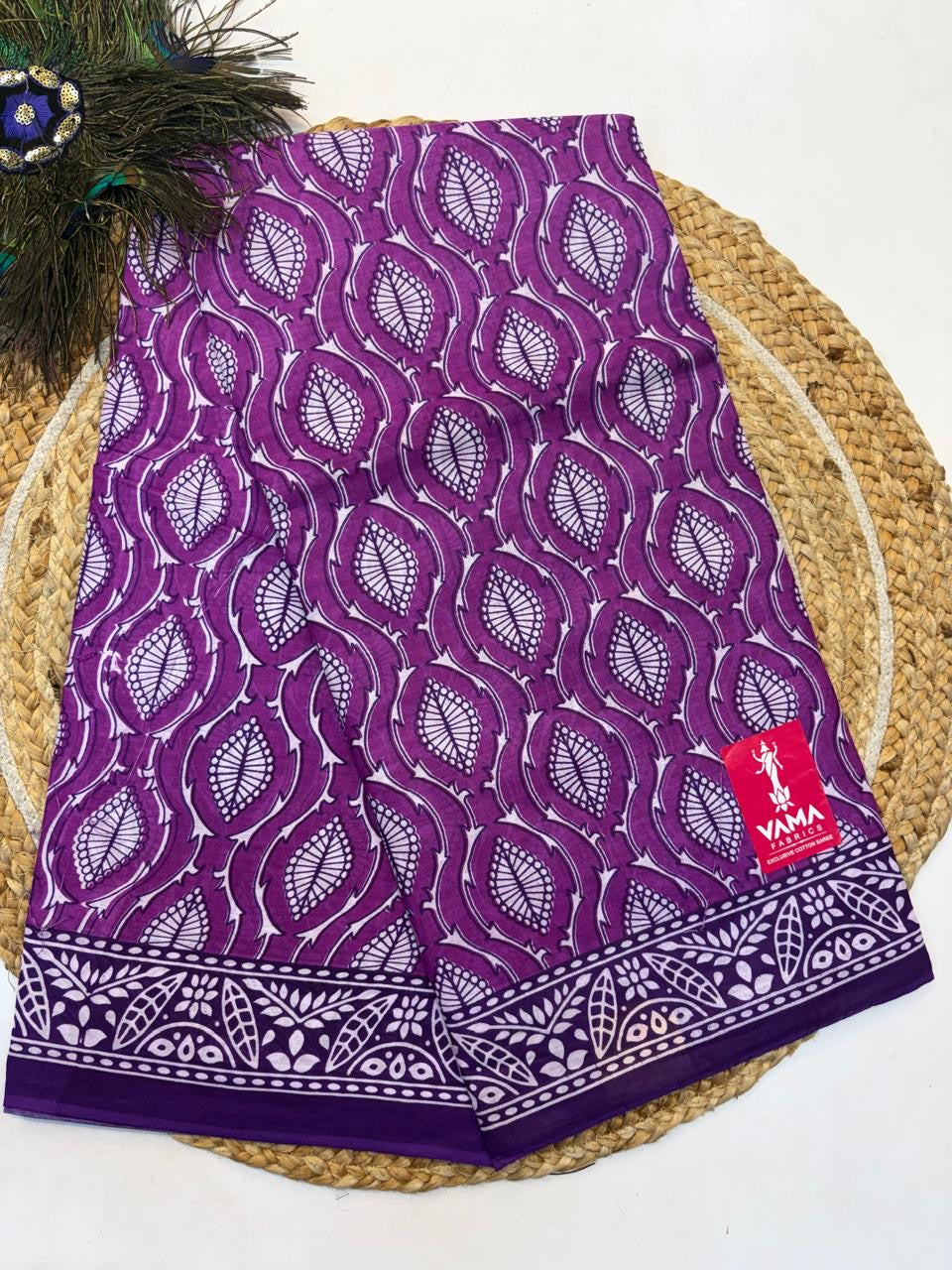 Bagru Cotton Saree with 1M Separate Blouse.(KCBCS0029)