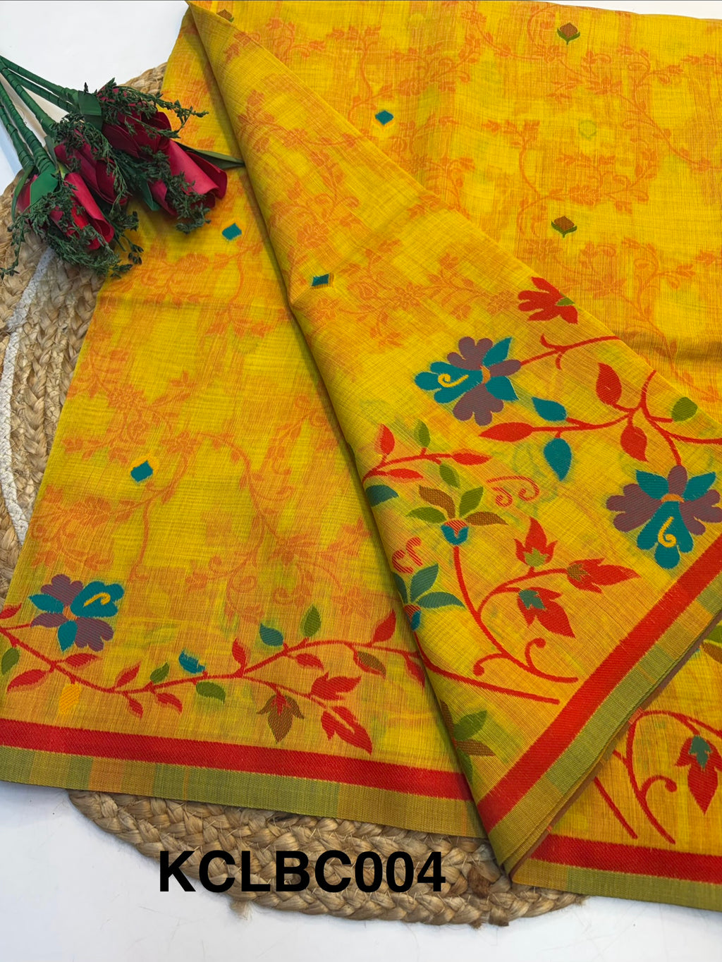 Linen Blended Cotton Saree with Blouse(KCLBC004)