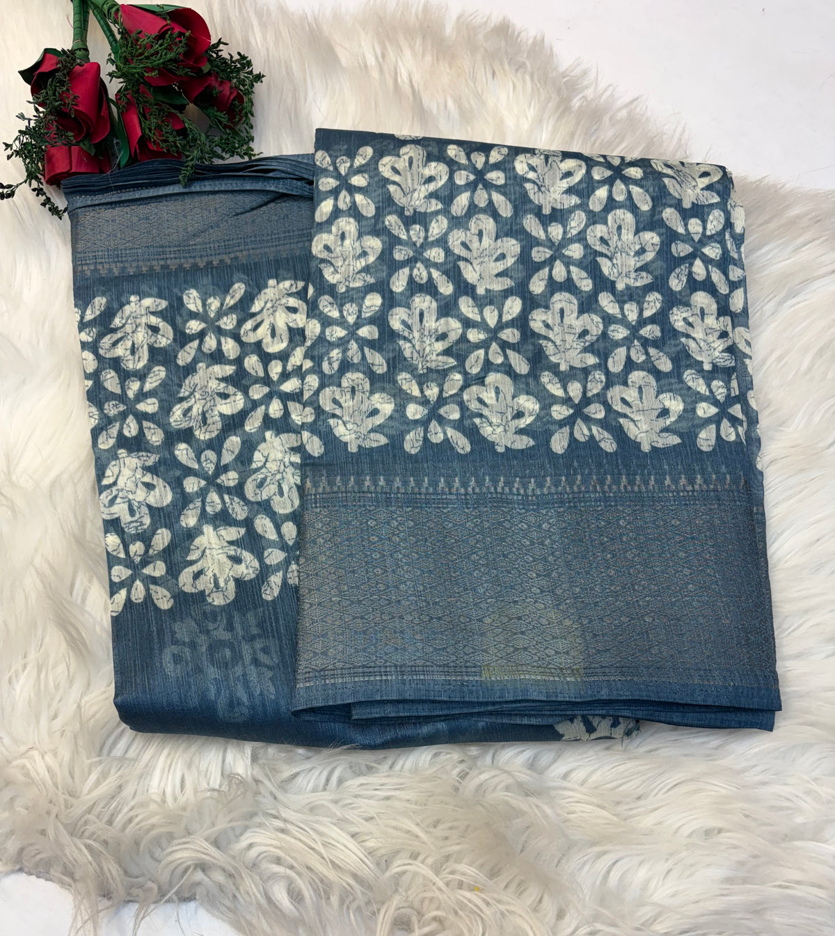 Fancy cotton blend saree with blouse and budget-friendly pricing (KCJC40)