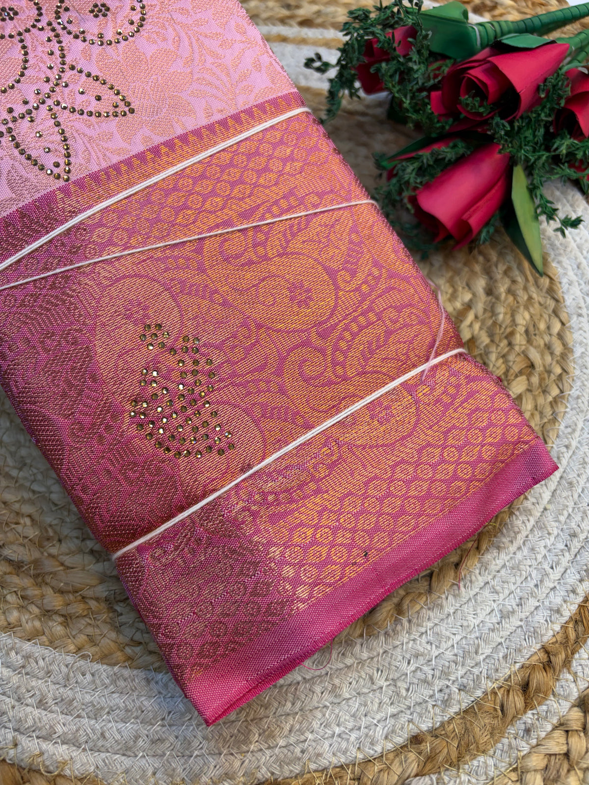 Budget friendly Silk Saree With Stones(KCBFS22)