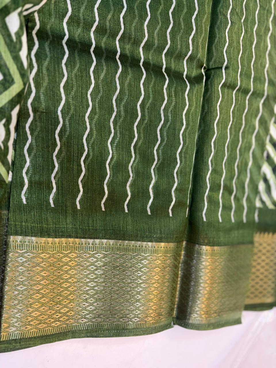 Fancy Cotton Blend Saree With Blouse, Fabulous Look and Budget-friendly pricing.(KCJC06)