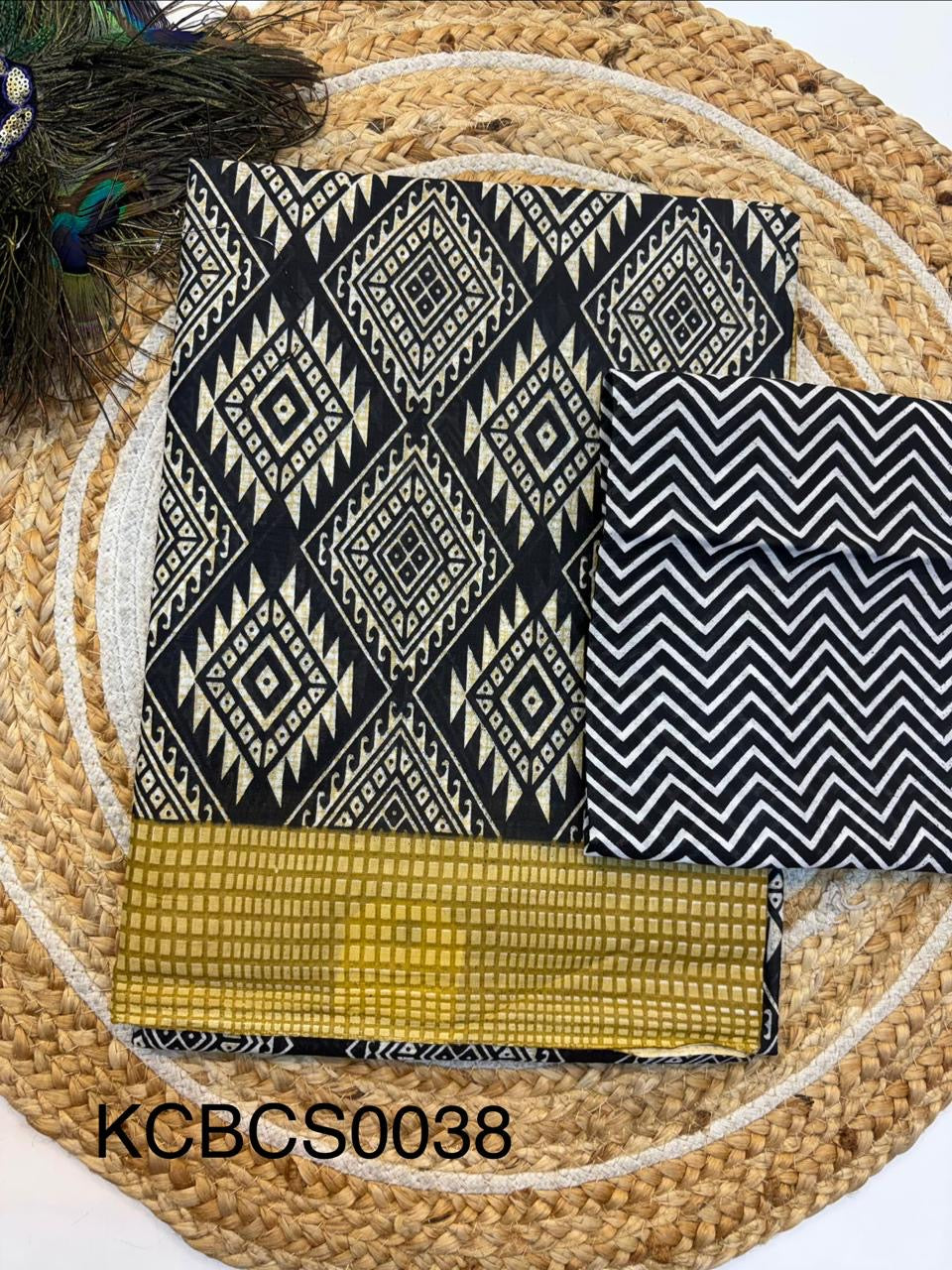 Bagru Cotton Saree with 1M Separate Blouse.(KCBCS0038)