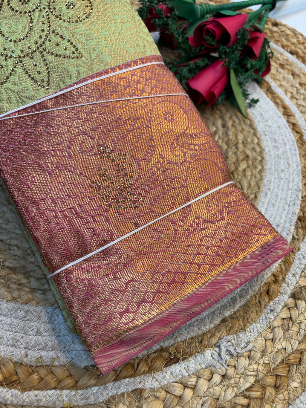 Budget friendly Silk Saree With Stones(KCBFS21)