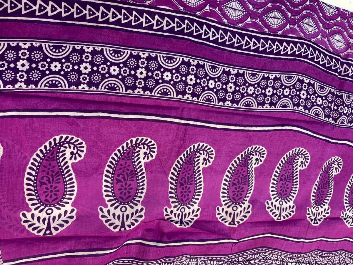Bagru Cotton Saree with 1M Separate Blouse.(KCBCS0029)