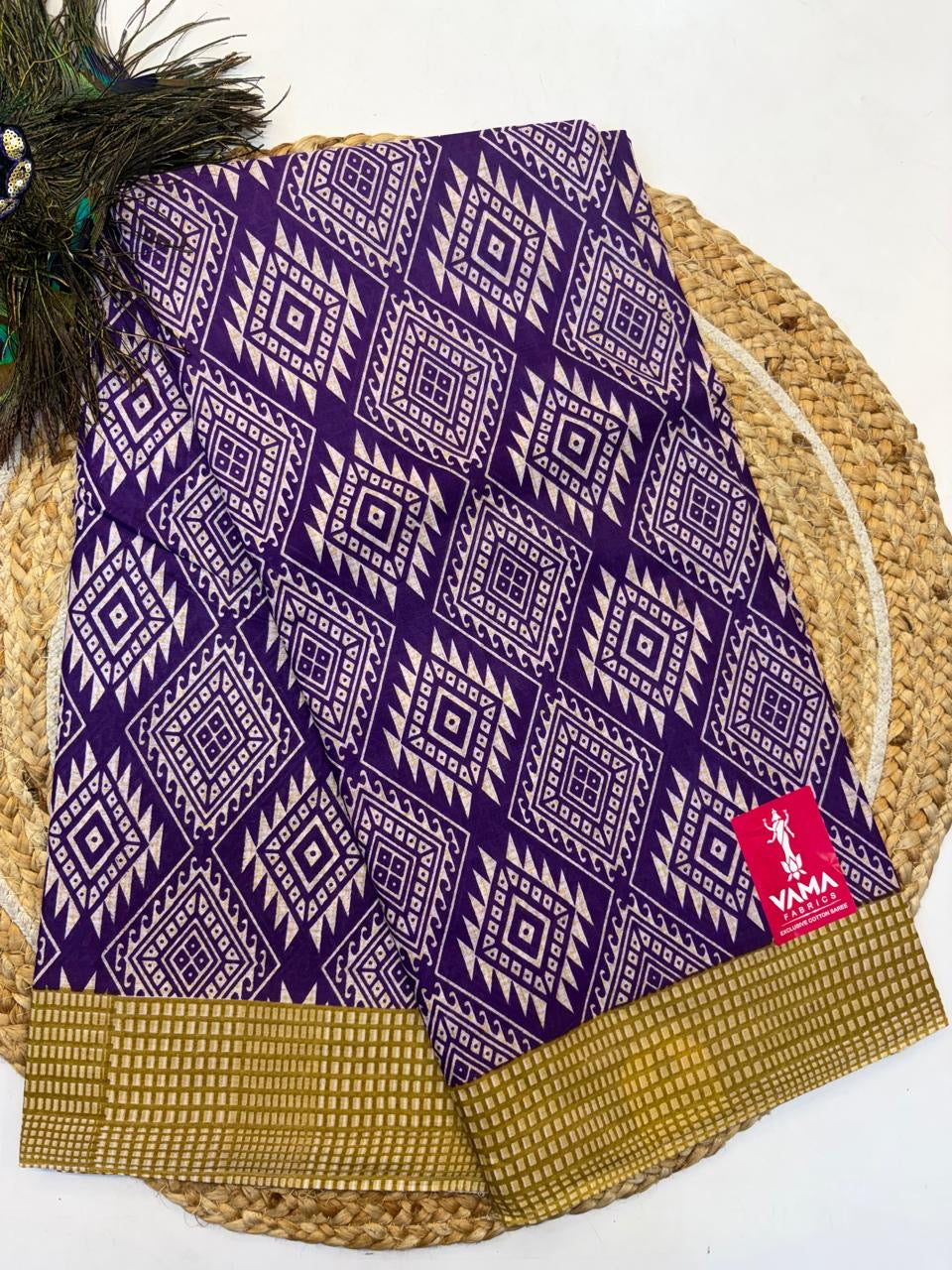 Bagru Cotton Saree with 1M Separate Blouse.(KCBCS0037)
