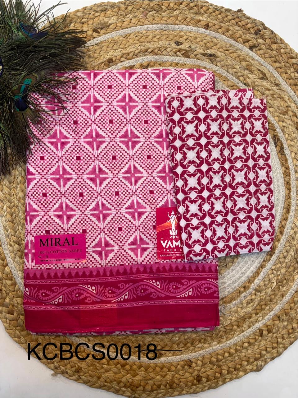 Bagru Cotton Saree with 1M Separate Blouse.(KCBCS0018)