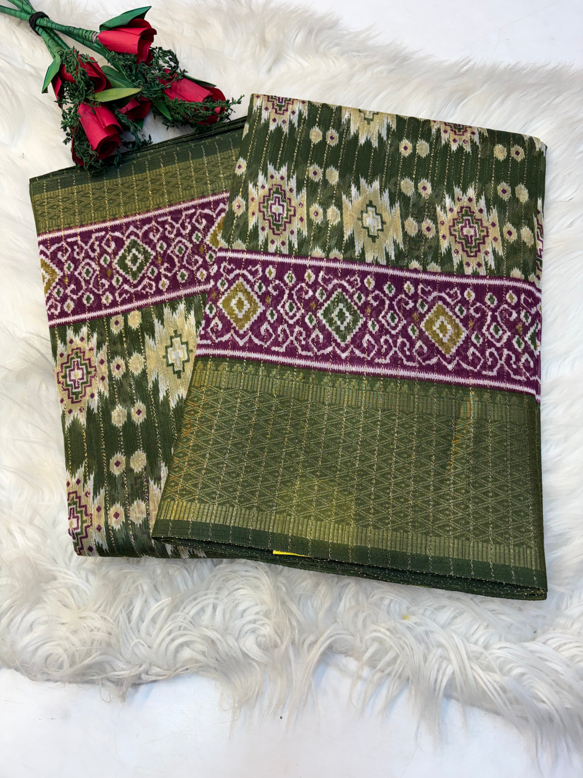 Fancy cotton blend saree with blouse and budget-friendly pricing (KCJC12)