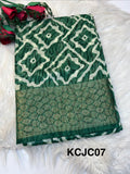 Fancy cotton blend saree with blouse and budget-friendly pricing (KCJC07)
