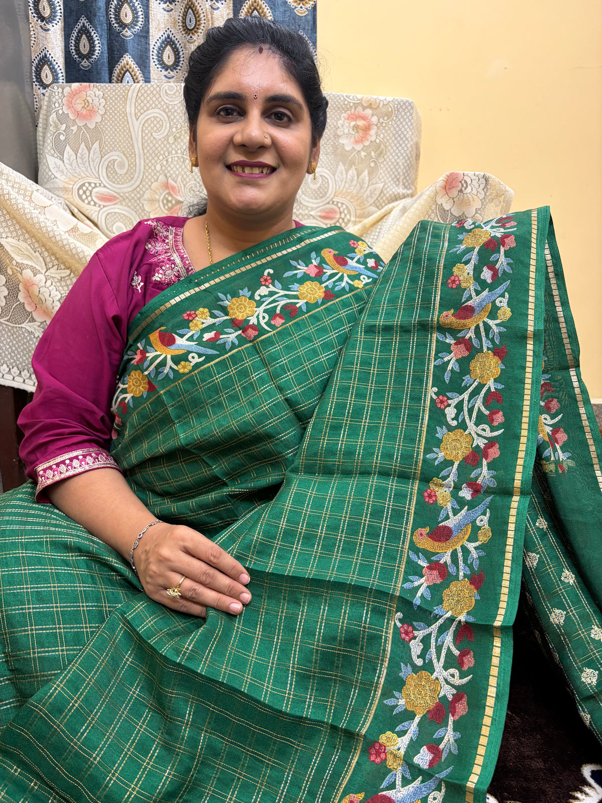 Mangalgiri Mix Cotton Saree with blouse (KCFCS01) (Copy)