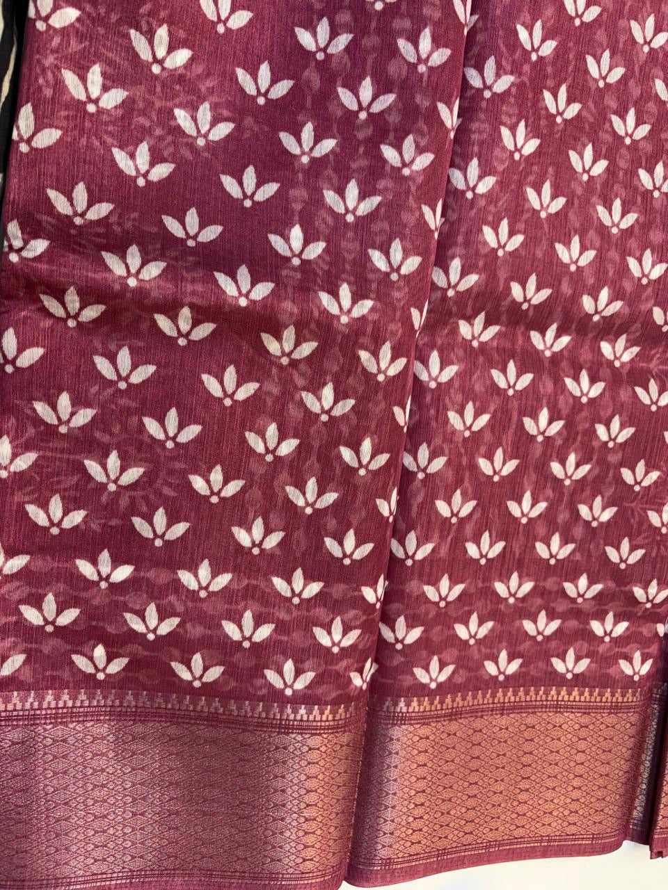 Fancy Cotton Blend Saree With Blouse, Fabulous Look and Budget-friendly pricing.(KCJC57)