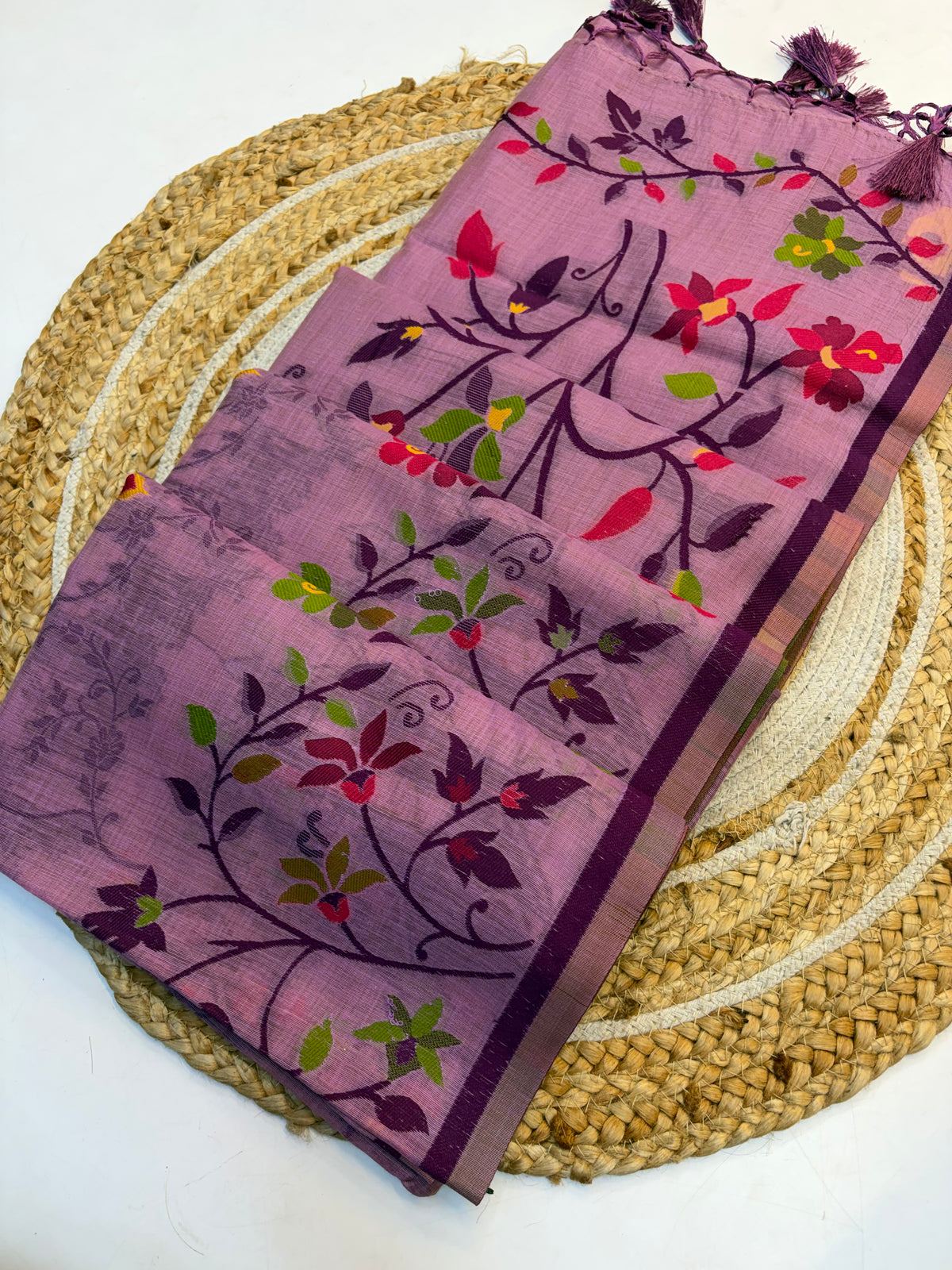 Linen Blended Cotton Saree with Blouse(KCLBC001)