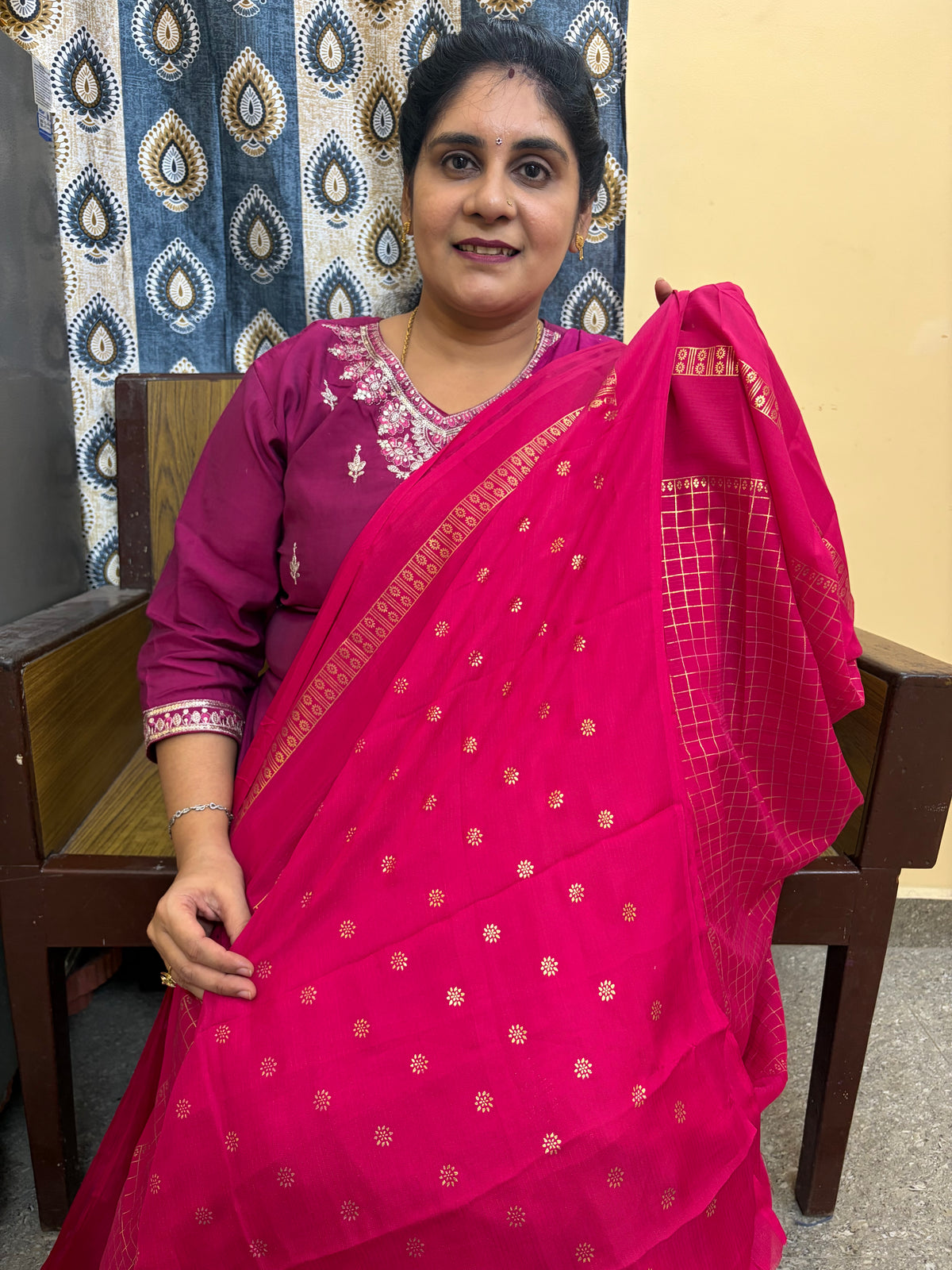 Budget-friendly Foil Print Saree(KCFS05)