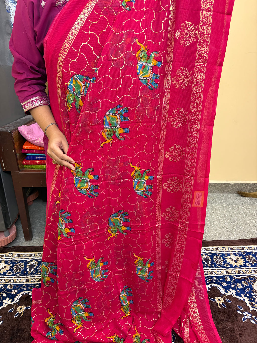 Budget-friendly Foil Print Saree(KCFS08)